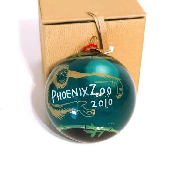 Phoenix Zoo Glass Christmas Ornament 2010 Orangutan People of the Forest 3” - Picture 4 of 5